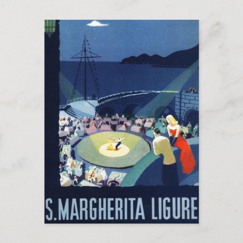 Vintage Santa Margherita Ligure Italy Tourism Postcard
