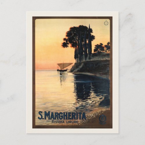 Vintage Santa Margherita Travel Advertisement Postcard