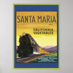 Vintage Santa Maria California Vegetables Crate La Poster