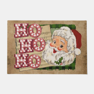 Vintage Santa Marquee Lights Ho Ho Ho Doormat