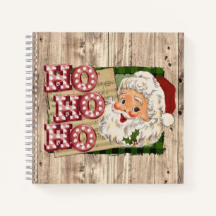 Vintage Santa Marquee Lights Ho Ho Ho Notebook
