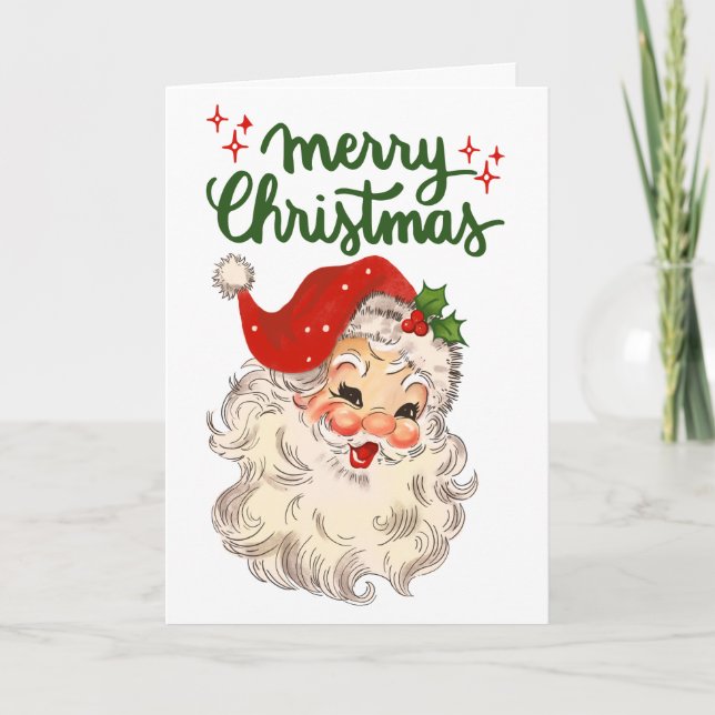 Vintage Santa Merry Christmas family holiday (Front)