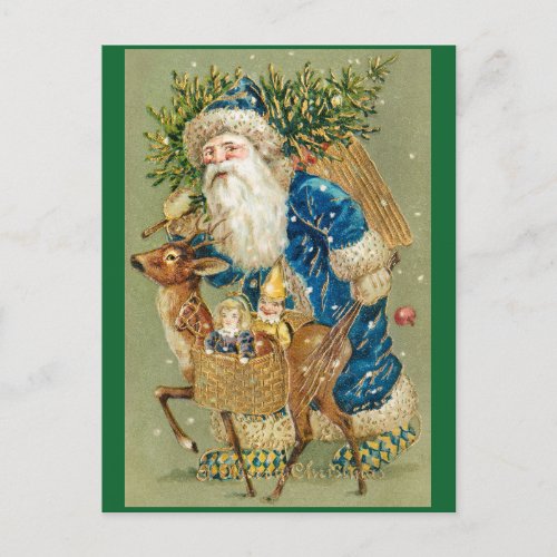 Vintage Santa Merry Christmas Postcard