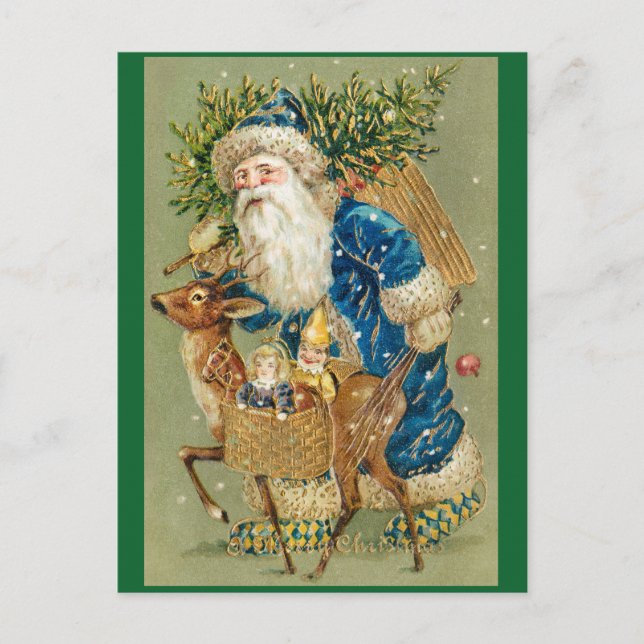 Vintage Santa Merry Christmas Postcard (Front)