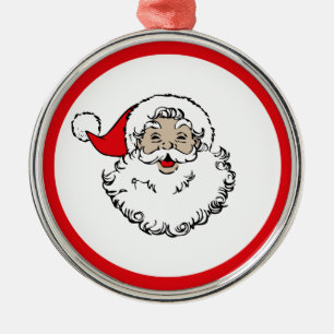 Vintage Santa Metal Ornament