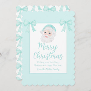 Vintage Santa Mint Hat Personalized Holiday Card
