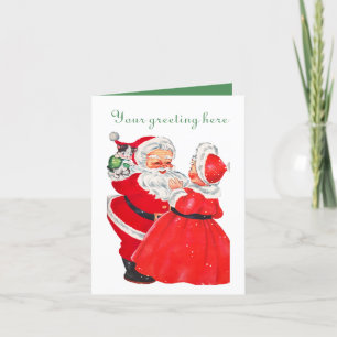 Vintage Santa Mrs. Claus Christmas Holiday Card