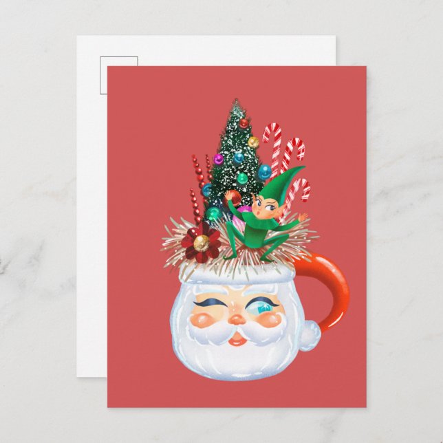 Vintage Santa Mug Postcard (Front/Back)
