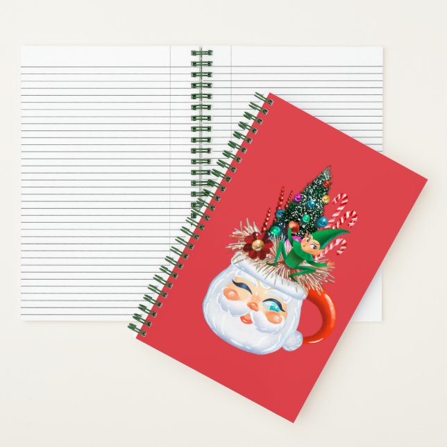 Vintage Santa Mug Red Notebook (Inside)