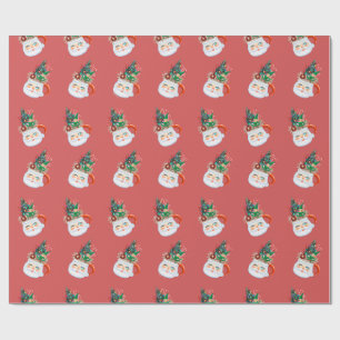 Vintage Santa Mug Wrapping Paper
