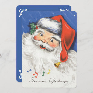 Vintage Santa Music Christmas Party Invitation