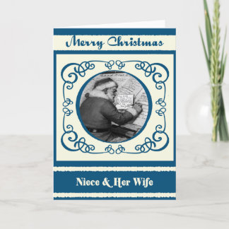Vintage Santa Niece & Her Wife Christmas Holiday Card