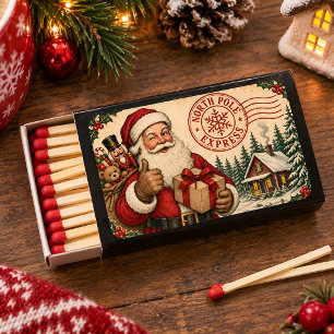 Vintage Santa North Pole Christmas Matchbox Matchboxes