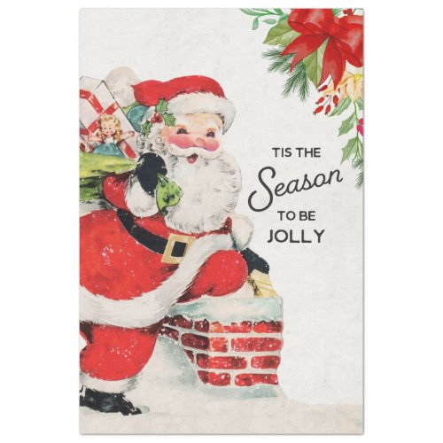 Vintage Santa on Chimney Decoupage Tissue Paper