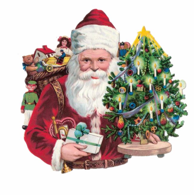 Vintage Santa Ornament (Front)