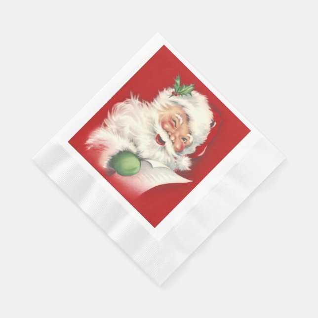 Vintage Santa Paper Napkins (Corner)