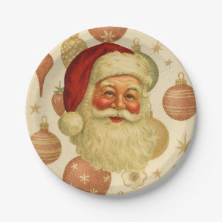 Vintage Santa Paper Plates