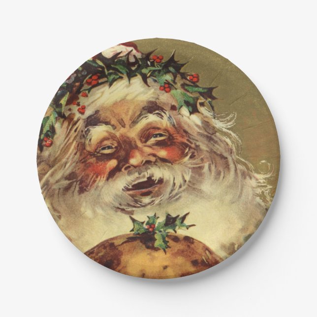 Vintage Santa Paper Plates (Front)