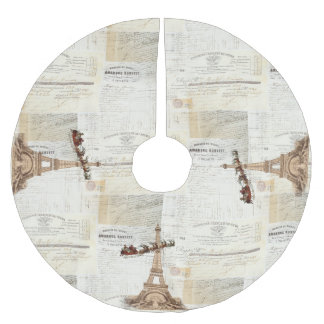 Vintage Santa Paris French Christmas Tree Skirt