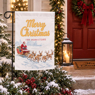 Vintage Santa Personalized Garden Flag
