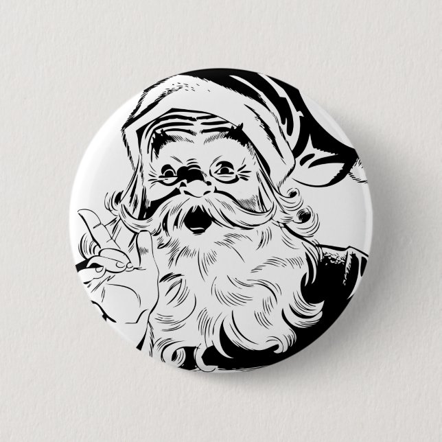 Vintage Santa Pinback Button (Front)