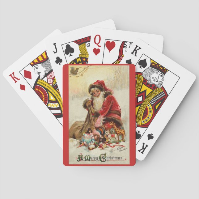 Vintage Santa Poker Cards (Back)