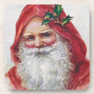 Vintage Santa Portrait Set of Cork Coasters