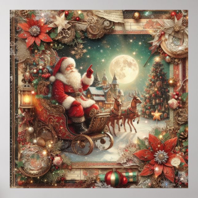 Vintage Santa Poster (Front)