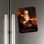 Vintage Santa Reading a Book Magnet<br><div class="desc">Step into the nostalgia of Christmas with this charming vintage-inspired image, featuring a beautifully painted scene of Santa Claus enjoying a quiet moment reading a book. The rich, classic colors bring this timeless holiday image to life, capturing the warmth and magic of the season. Whether you're adding a touch of...</div>