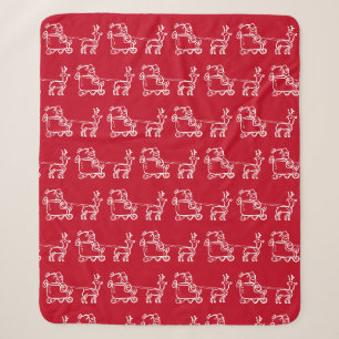 Vintage Santa Red Festive Jolly Classic Retro Sherpa Blanket