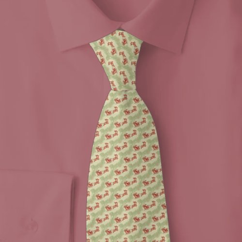 Vintage Santa & Reindeer Neck Tie