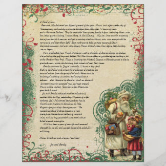 Vintage Santa Retro Circle Christmas Letter