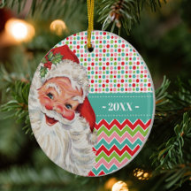 Vintage Santa Retro Colors Photo Double Sided