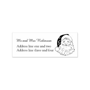 Vintage Santa Return Address Rubber Stamp