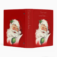 Santa Claus with Present Christmas Photo Album 3 Ring Binder