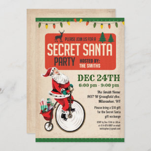 Vintage Santa Santa Christmas Party Invitation