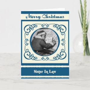 Vintage Santa Sister In Law Christmas Holiday Card