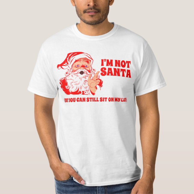 Vintage Santa , Sit On Santa's Lap T-Shirt (Front)