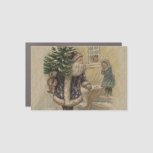 Vintage Santa Snow Christmas Tree Car Magnet