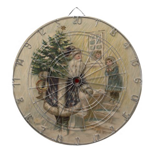 Vintage Santa Snow Christmas Tree Dartboard