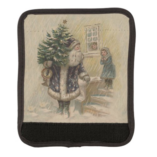 Vintage Santa Snow Christmas Tree Luggage Handle Wrap