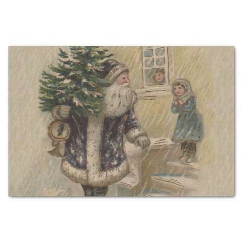 Vintage Santa Snow Christmas Tree Tissue Paper