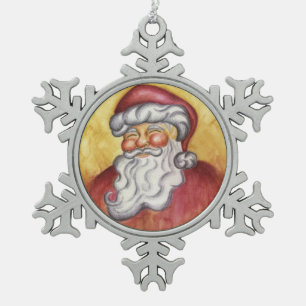Vintage Santa Snowflake Christmas Ornament