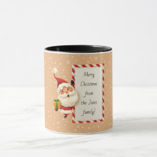 Vintage Santa Snowflake Ginger Bread Cookie Color Mug