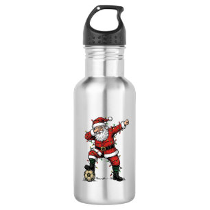 Vintage Santa Soccer Christmas Sports Shirt_1 Stainless Steel Water Bottle