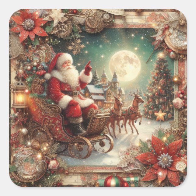 Vintage Santa Stickers (Front)