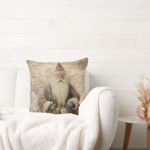 Vintage Santa Throw Pillow