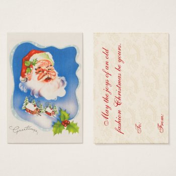 Vintage Santa Town Christmas Gift Tags by xmasstore at Zazzle