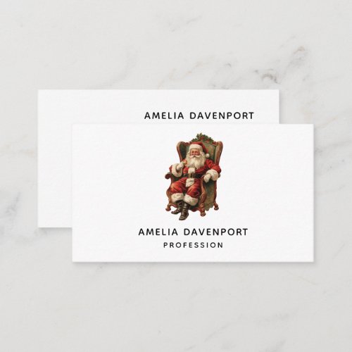 Vintage Santa Traditional Christmas Business Card