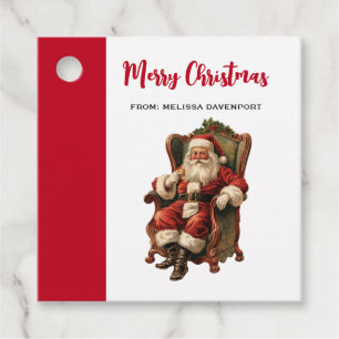 Vintage Santa Traditional Christmas Favor Tags
